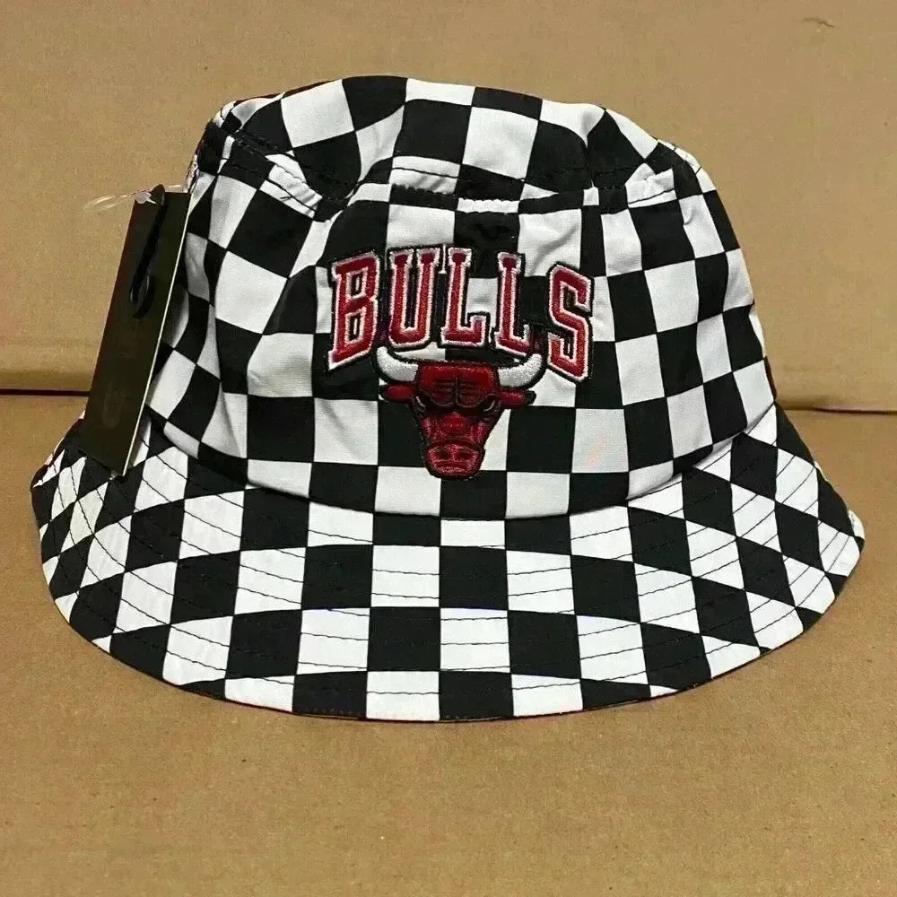 NBA‎ Chicago Bulls Bucket Hat Black White Checker OSFA (VGMC071F) Ultra Game New